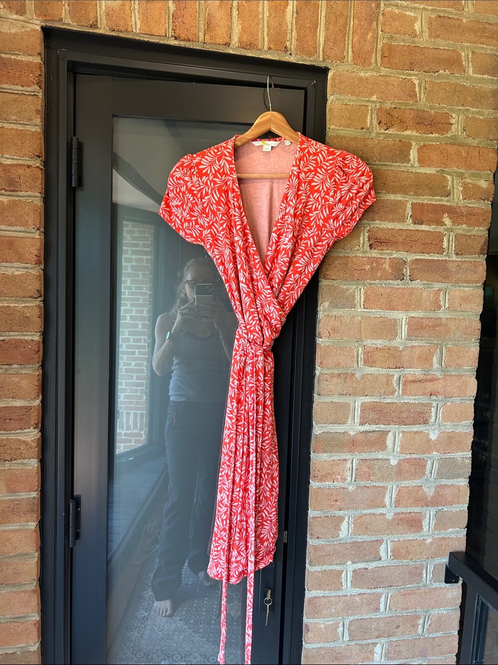 Boden Red Floral Wrap Dress - Women's Comfortable Summer Dress, size 4